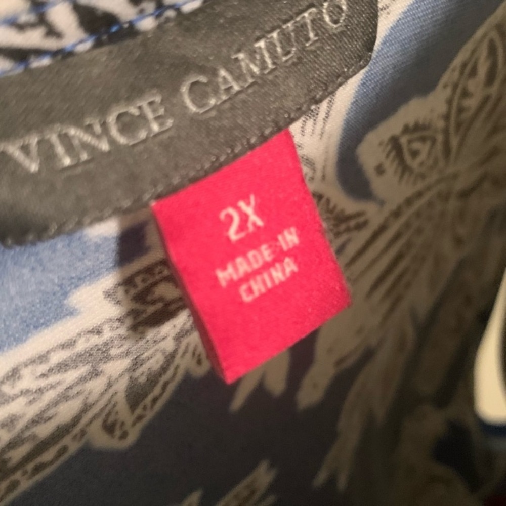 Vince Camuto Blue and White Floral Print Sleeveless Jumpsuit Size 2X - Picture 9 of 13
